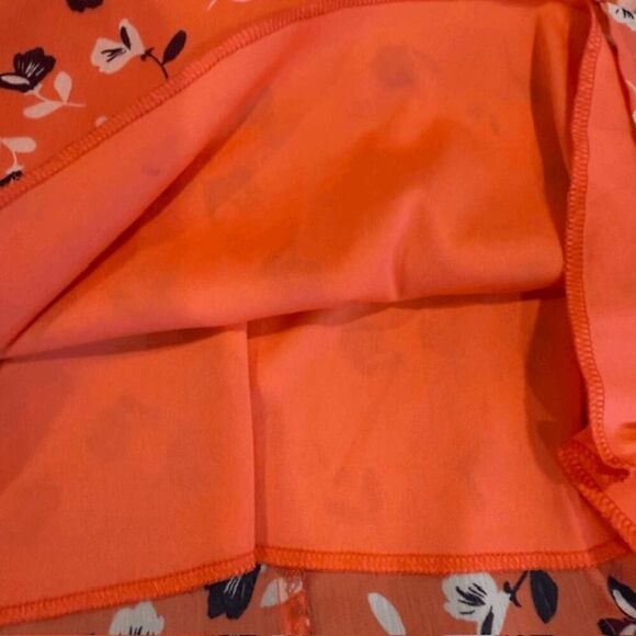 Mi Ami Coral Floral Sundress Chiffon Sheer Overlay Lined Strappy Size Medium - Picture 6 of 11